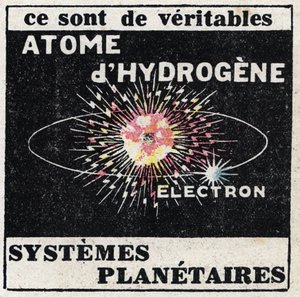 Atom og videnskab: Hydrogen Atom. Anonym illustration fra 1925. Privat samling. af Anonymous Anonymous