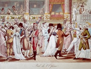 Boldmaske i Paris Opera. Litografi af Bosio. Paris fra det 19. århundrede, Musee Carnavalet af Anonymous Anonymous