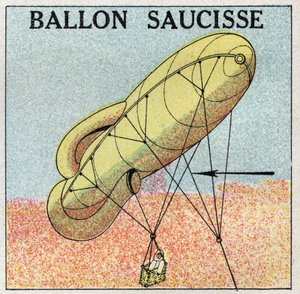 Balloner: ballonpølse. Anonym illustration af 1925. Privat samling. af Anonymous Anonymous