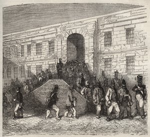 Brests fængsel i det 19. århundrede. Indgravering i "Fangernes historie fra deres skabelse til i dag"" (1877) af Pierre Zaccone (1817-1895) (Colonia Penale - Straffekoloni). Privat samling. af Anonymous Anonymous