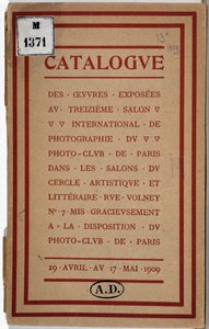 Katalog over den internationale fotoudstilling i Paris Photo Club af Anonymous Anonymous