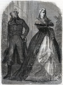 Charles Francois du Perier dit Dumouriez (1739-1823), fransk general med dronning Marie Antoinette (1755-1793). Indgravering fra 1866 i "Histoire de la Revolution francaise"" af Adolphe Thiers. Privat samling. af Anonymous Anonymous