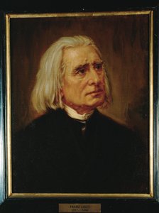 Komponisten Franz Liszt ... (maleri på lærred) af Anonymous Anonymous