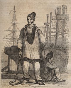Overbevisninger til evighed ved Rochefort Bagne i det 19. århundrede. Indgravering i "Historien om fængslerne fra deres skabelse til i dag"" (1877) af Pierre Zaccone (1817-1895) (Colonia Penale - Straffekoloni) af Anonymous Anonymous