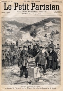 Pyrenæernes skik: fredseden aflagt af delegaerne i dalene Baretous og Roncal. En af avisen "" Le Petite Parisien"" den 23/07/1893. af Anonymous Anonymous