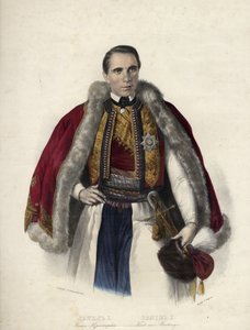 Daniel de Montenegro (1826-1860) (Danilo Aleksander Petrovic Njegos) - Danilo I, Prins af Montenegro - Anonym - 1853 - Litografi, akvarel - 40,7x30,9 - Privat samling af Anonymous Anonymous
