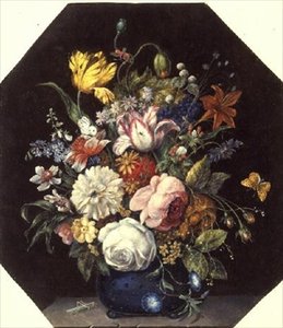 Hollandsk stilleben af blomster af Anonymous Anonymous
