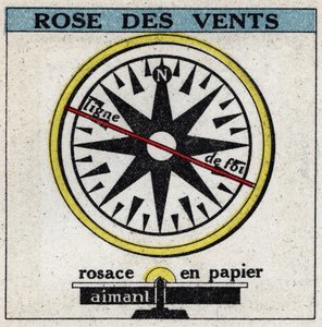 Jordmagnetisme: vindrose. Anonym illustration af 1925. Privat samling. af Anonymous Anonymous