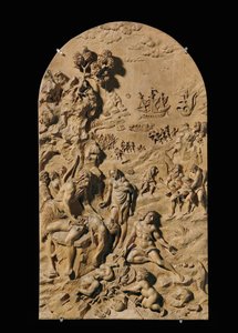 Otte udskårne relieffer, kirsebær ... (relief) af Anonymous Anonymous