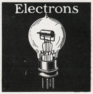Elektriske fænomener: elektroner. Anonym illustration af 1925. Privat samling. af Anonymous Anonymous