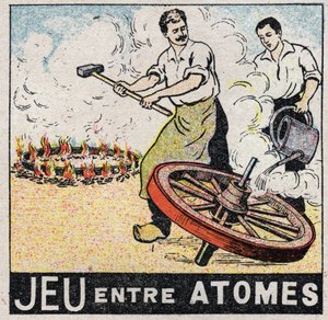 Ether (materiale): spil mellem atomer. Charrons laver et hjul. Anonym illustration fra 1925. Privat samling. af Anonymous Anonymous