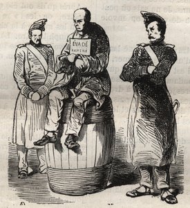 Udstilling af en tvungen unddragelse (Evade returneres) i Toulon-fængslet i det 19. århundrede. Indgravering i "Fangernes historie fra deres skabelse til i dag"" (1877) af Pierre Zaccone (1817-1895) (Colonia Penale - Straffekoloni). Privat samling. af Anonymous Anonymous
