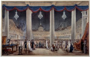 Udstilling af industriprodukter på Louvres gårdplads i 1801 Gouache og anonym akvarel. 1801. Paris, Musee Carnavalet af Anonymous Anonymous