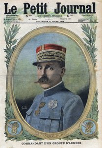 Første Verdenskrig 1914-1918 (Krig 14-18). Portræt af general Auguste Dubail (1851-1934). I "" Le Petite Journal"", den 5/03/1916. Privat samling af Anonymous Anonymous