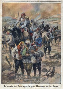 Første Verdenskrig 1914-1918 (Krig 14-18). Tyrkernes tilbagetog efter at russerne indtog Erzerum. I "" Le Petite Journal"", den 27/02/1916. Privat samling af Anonymous Anonymous