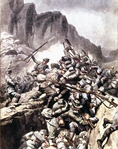 Første Verdenskrig: "" sammenstød mellem italienske alpejægere (alpino eller alpini) og soldater fra den østrig-ungarske hær i Val d