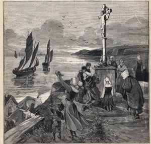 Fiskeri i Island: fiskerne forlader Bretagne. Indgravering i "" Le Petit Parisien"" den 12/03/1893. af Anonymous Anonymous