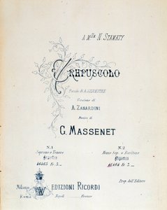 Frontispice of Crepuscule, pastoraldigt nr. 5 af Jules Massenet af Anonymous Anonymous