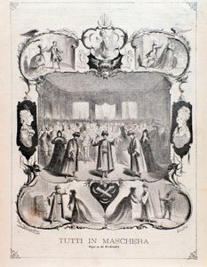Frontispice fra musikpartitur af Tutti i maske, opera af Carlo Pedrotti af Anonymous Anonymous