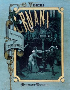 Frontispice af musikpartitur af Ernani af Giuseppe Verdi af Anonymous Anonymous