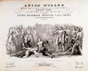 Frontispice af musikalsk partitur af Luisa Miller, opera af Giuseppe Verdi af Anonymous Anonymous