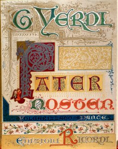 Frontispice af musikpartitur af Pater noster af Giuseppe Verdi af Anonymous Anonymous
