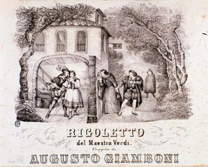 Frontispice af musikalsk partitur af Rigoletto-operaen af Giuseppe Verdi af Anonymous Anonymous