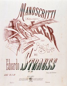 Frontispice af musikpartitur af Valse for klaver af Eduard Strauss af Anonymous Anonymous