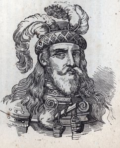 Galeazzo ifølge Visconti - Portræt af Galeas II Visconti - Galeazzo II Visconti - 1320-1378 -gravering - af Anonymous Anonymous