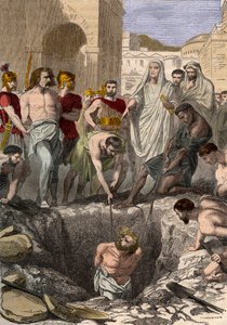 Gallere begravet af romerne - Indgravering af det 19. århundrede i "" Nationalhistorie illustreret af Frankrig fra de fjerneste tider til i dag" 1876 - Privat samling af Anonymous Anonymous
