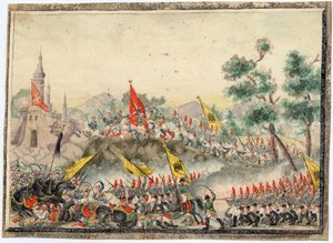 Guerre russo-turque de 1828-1829 - Russisk hær erobrede Izmail (Ismail) fæstning i 1790 - Anonym - 1829 - Akvarel på papir - 19x26 - Privat samling af Anonymous Anonymous