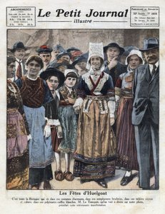 Huelgoat fester i traditionel bretonsk kostume i anledning af et initiativ til fordel for genoplivning af regionale skikke. Illustration taget fra "" Le petit journal illustrious""" af 09/10/1921. Privat samling af Anonymous Anonymous