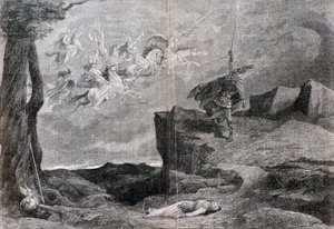 Illustration til operaen Valkyrien i Nibelungens Ring af Wagner af Anonymous Anonymous