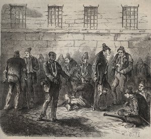 Svage kræfter ved Toulon Bagne i det 19. århundrede. Indgravering i "Fangernes historie fra deres skabelse til i dag"" (1877) af Pierre Zaccone (1817-1895) (Colonia Penale - Straffekoloni). Privat samling. af Anonymous Anonymous
