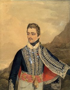 Jozef Antoni Poniatowski (1763-1813) - Prins Jozef Poniatowski - Anonym - 1807 - Akvarel, Gouache på papir - 26,5x21 - Privat samling af Anonymous Anonymous
