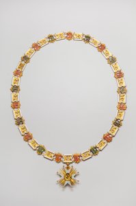 Kingdom of Baviere - Saint Hubert Order: halskæde båret af Luitpold, Duke en Baviere (1890-1973) - Slutningen af det 18. århundrede - Guld og Emaux - Halskæde: L 122 cm; vægt 460 g (vedhæng medfølger) - Vedhæng: D 7,5 cm - Privat samling af Anonymous Anonymous