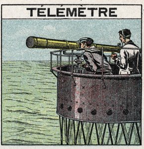 Lysrefleksion: det telemeter, der bruges til navigation. Anonym illustration fra 1925. Privat samling. af Anonymous Anonymous