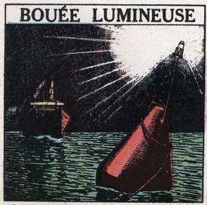 Lyssignaler: lysbøje. Anonym illustration af 1925. Privat samling. af Anonymous Anonymous