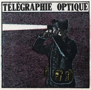 Lyssignaler: optisk telegrafi. Anonym illustration af 1925. Privat samling. af Anonymous Anonymous