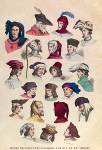 Mænds frisurer i det 14. og 15. århundrede i Paris: Herrehatte og hovedbeklædning af Anonymous Anonymous