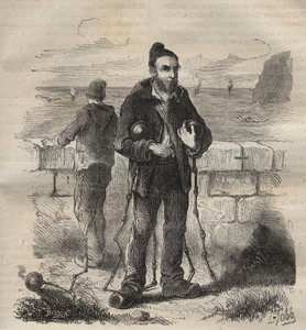 Militær dømt til fængslet i Toulon i det 19. århundrede. Indgravering i "Fangernes historie fra deres skabelse til i dag"" (1877) af Pierre Zaccone (1817-1895) (Colonia Penale - Straffekoloni). Privat samling. af Anonymous Anonymous