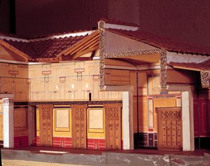 Miniature af den tragiske digters hus i Pompei. af Anonymous Anonymous