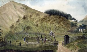 Napoleons gravsted på St. Helena - Anonym - 1833 - Akvarel på papir - 67,6x115,3 - Privat samling af Anonymous Anonymous