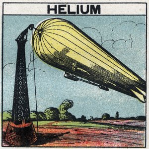 Nye gasegenskaber: Zeppelin puster op med helium. Anonym illustration fra 1925. Privat samling. af Anonymous Anonymous