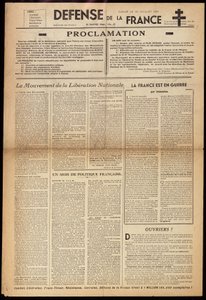 En af de hemmelige aviser "" Défense de France"" af 15/01/1944 af Anonymous Anonymous
