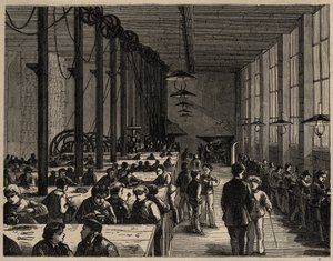 Paris, Professionel kommunal skole Diderot - gravering 1890 af Anonymous Anonymous