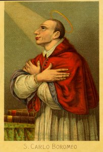 Fromme billede: Charles Borromeo kardinalærkebiskop af Milano (kromolitografi) af Anonymous Anonymous