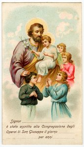 Fromme billede: Congregation of St Joseph Workers (chromolithography) af Anonymous Anonymous