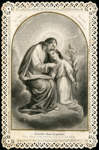 Fromme billede: Jesus modtager de troendes sjæle (gravering) af Anonymous Anonymous
