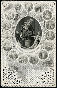 Fromm billede: Rosenkransfrue i Pompei (gravering) af Anonymous Anonymous
